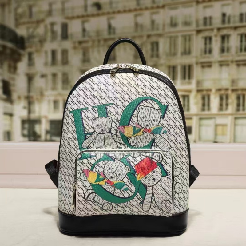 Luxury Bags For Travel - CH กระเป๋าสะพายลายหมีน่ารัก กระเป๋าเป้เดินทางสำหรับผู้หญิงสไตล์มินิมอลที่ได้แรงบันดาลใจจากความหรูหรา ดีไซน์ความจุขนาดใหญ่ สไตล์วิทยาลัย
