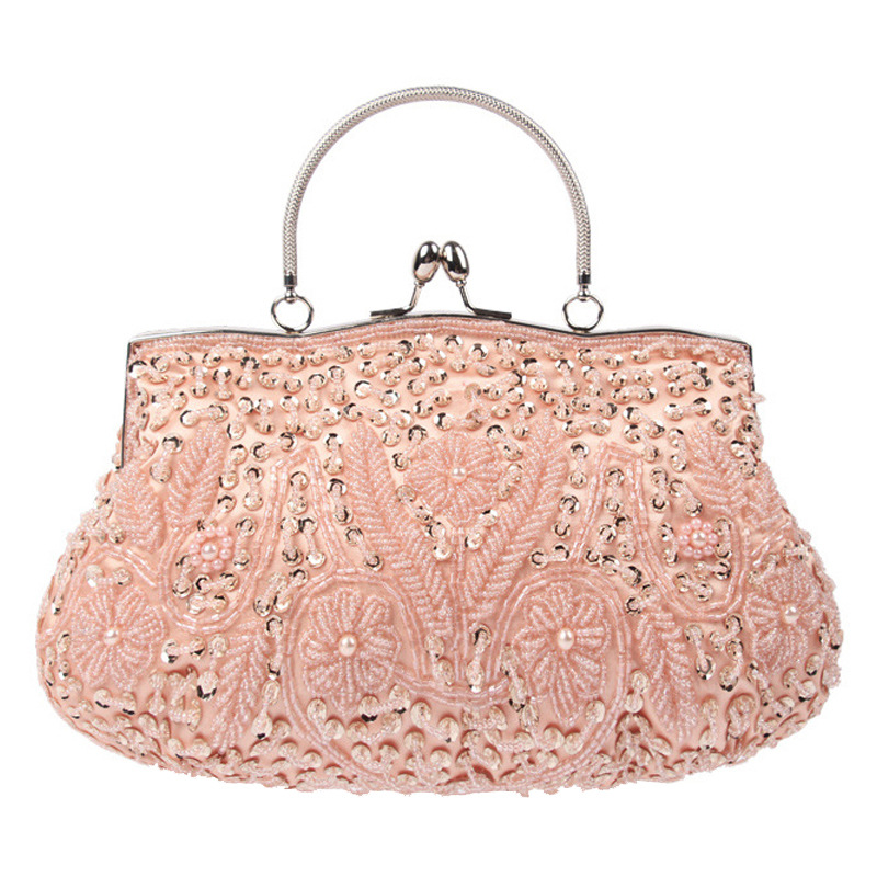 Mini Bag Evening Clutch - ผู้หญิงกระเป๋าคลัทช์สุภาพสตรีลูกปัดกระเป๋างานแต่งงานเจ้าสาวปักกระเป๋าถือผู้หญิง Retro Retro Totes ขนาดเล็กกระเป๋าสตางค์มินิ
