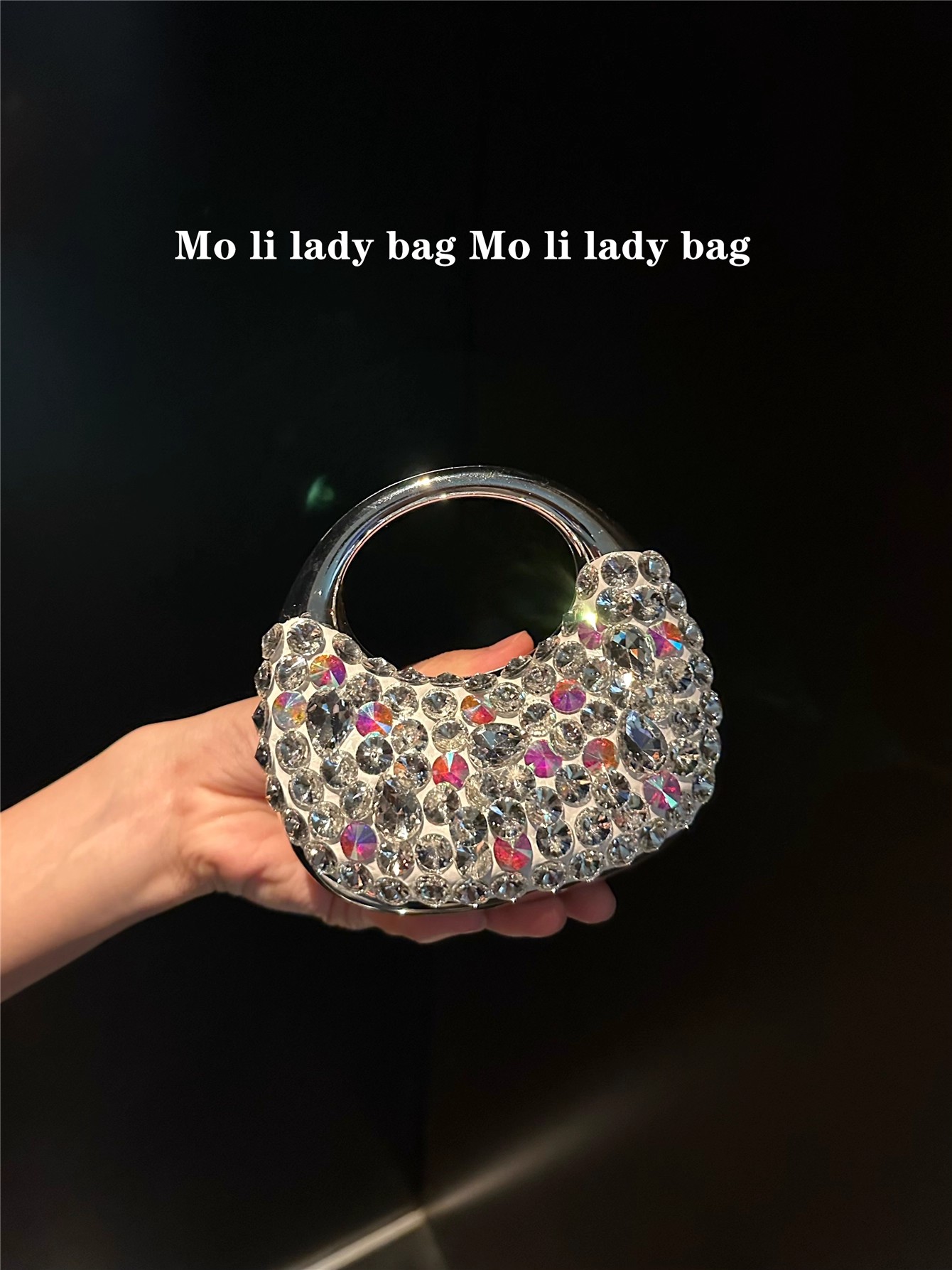 Mini Bag Evening Clutch - กระเป๋าอะคริลิคกลิตเตอร์ขนาดเล็ก ประดับคริสตัลเพชร กระเป๋าใส่ลิปสติก กระเป๋าคลัทช์สำหรับงานแต่งงาน งานปาร์ตี้ กระเป๋าหรูหราสำหรับงานกลางคืน