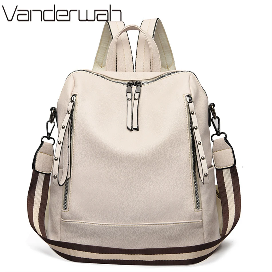 Luxury Bags Made - ยี่ห้อกระเป๋าเป้สะพายหลังหนังนุ่มกันน้ำ Bagpack Preppy สไตล์นักเรียนกระเป๋า Mochila Feminina