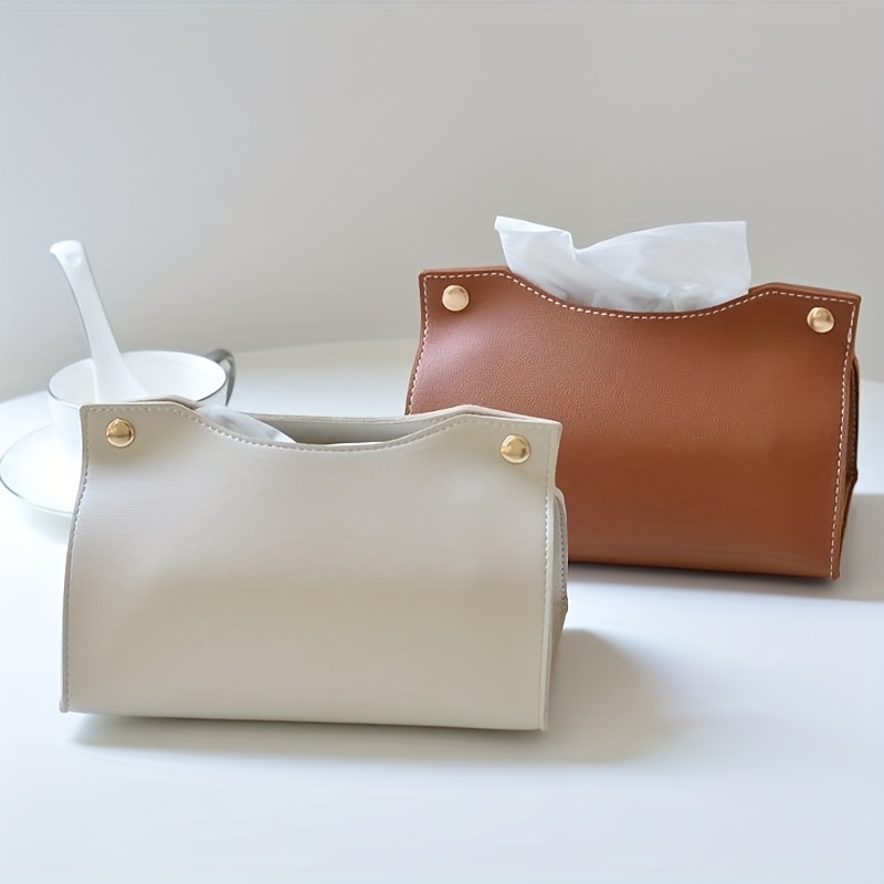 Luxurious Bag - กล่องใส่กระดาษทิชชูหนังสุดหรูแบบส่วนตัว ดีไซน์สร้างสรรค์สำหรับบ้าน ห้องนั่งเล่น รถยนต์ พร้อมช่องเก็บของ