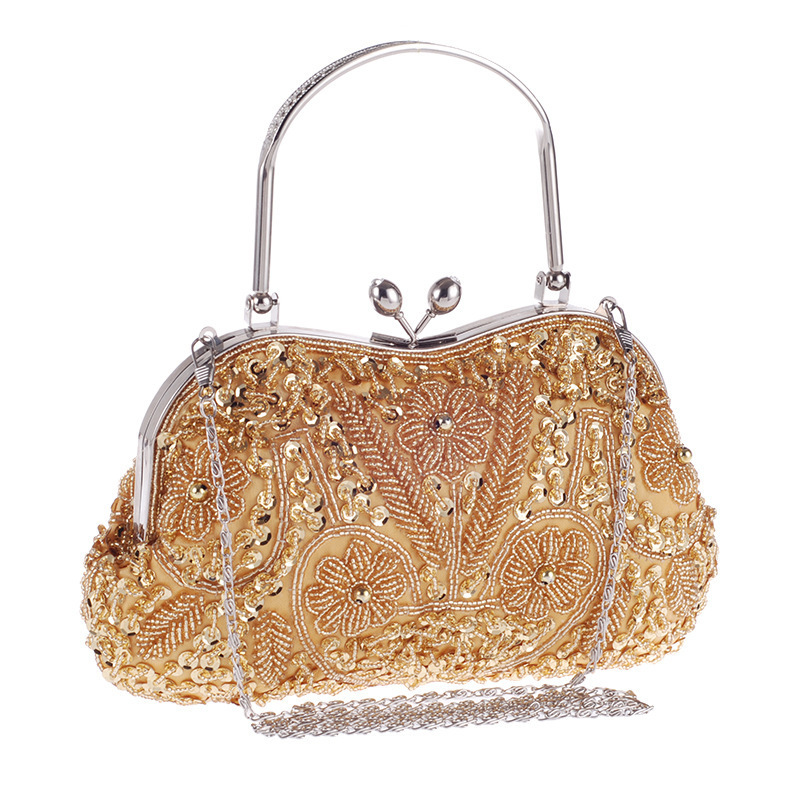 Mini Bag Evening Clutch - ผู้หญิงกระเป๋าคลัทช์สุภาพสตรีลูกปัดกระเป๋างานแต่งงานเจ้าสาวปักกระเป๋าถือผู้หญิง Retro Retro Totes ขนาดเล็กกระเป๋าสตางค์มินิ