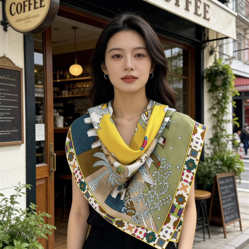 ผ้าพันคอไหมสี่เหลี่ยม 90 ซม. ผ - Luxury Bags Made บทวิจารณ์และราคา