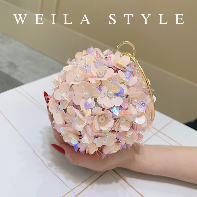 กระเป๋าคลัทช์ปักเลื่อมลายดอกไม - Mini Bag Evening Clutch บทวิจารณ์และราคา