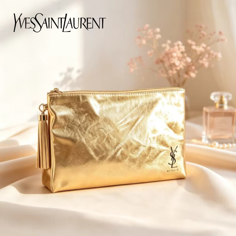กระเป๋าเครื่องสำอาง YSL สีทอง, - Luxury Bags For Travel บทวิจารณ์และราคา