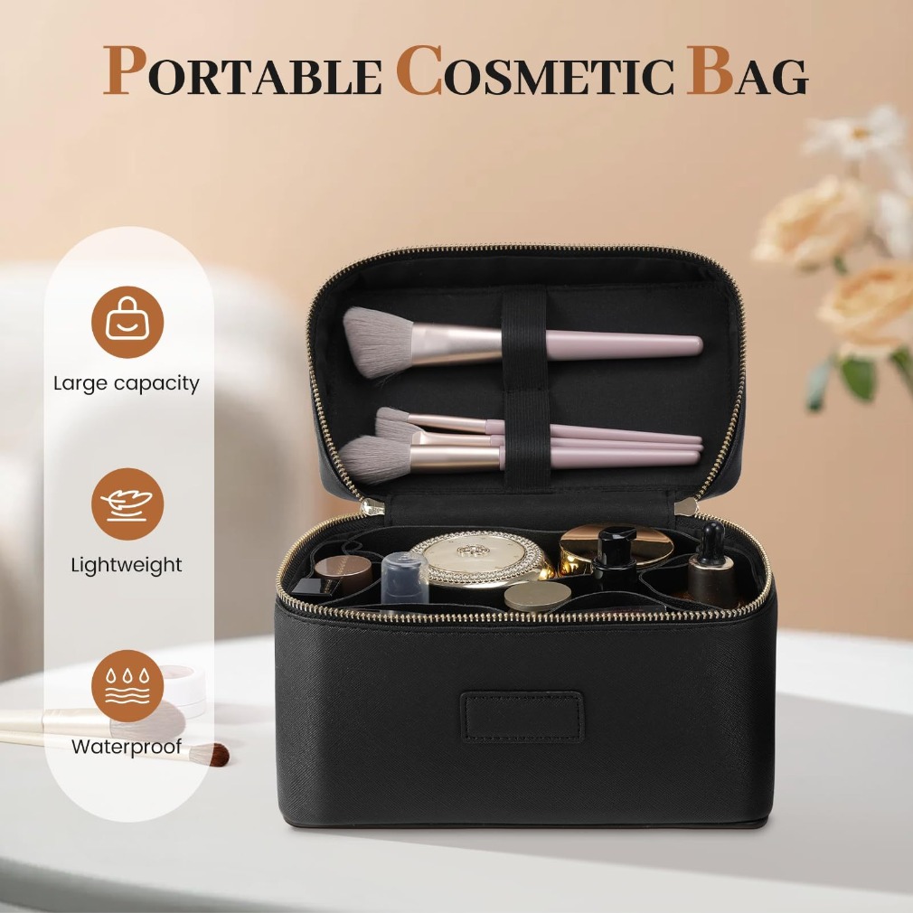 กระเป๋าเครื่องสำอางหนังลายหนัง - Luxury Bags For Travel บทวิจารณ์และราคา